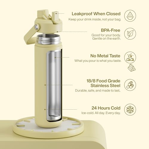 Insulated Water Bottle with Straw Stainless Steel Water Bottle