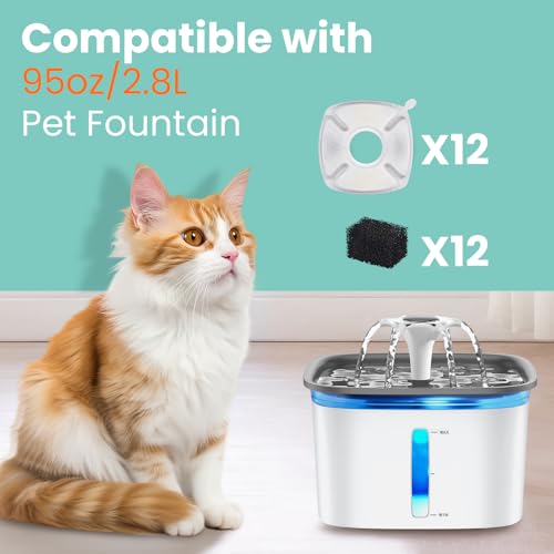 24 Pcs Cat Water Fountain Replacement Filters