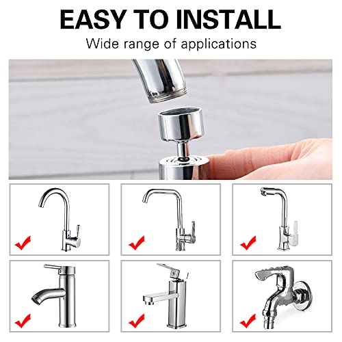 2 Pack Sink Faucet Aerator 360 Degree Swivel Kitchen Faucet Sprayer Attachment