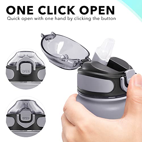 32 oz Drinking Water Bottle with Times to Drink and Straw