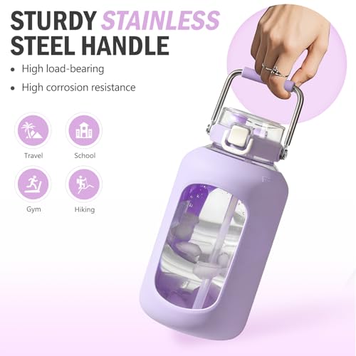 100 oz Glass Water Bottle with Straw