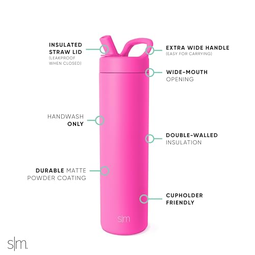 Insulated Water Bottle with Manual Straw