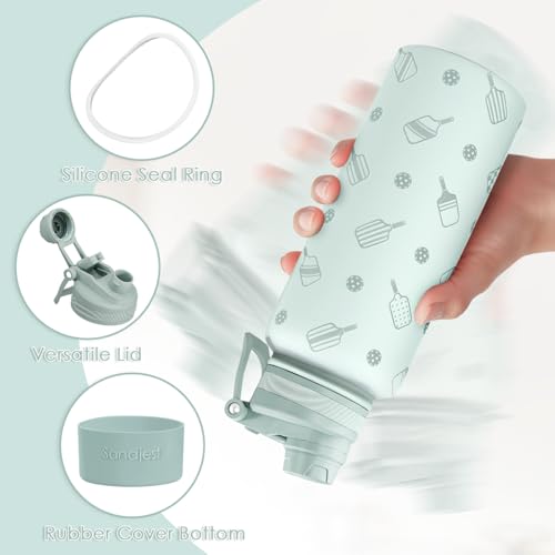 Pickleball Stainless Steel Water Bottle with Strap 32oz