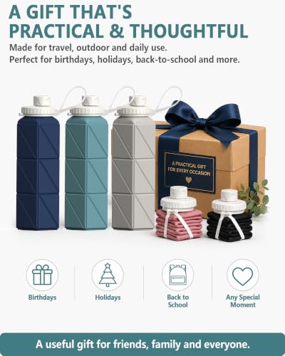 Collapsible Water Bottles 21oz (3 Count)