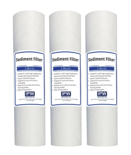3-Pack GE GXWH04F GXWH20F GXWH20S GXRM10 GX1S01R 5-Micron Sediment Filter Replacement Cartridge Whole House Water Filter System (3 Count)