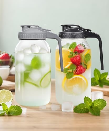 2 Quart Wide Mouth Glass Pitcher with Lid