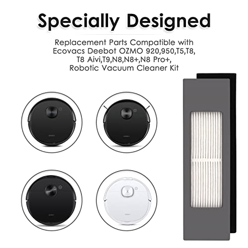 16 Pieces) N10 HEPA Filters for ECOVACS DEEBOT OZMO N10, N10 Plus, 920, 950, T8 AIVI Max, T9, T5, N5, N7, N8+, N8 Pro Plus, DX55, DX93, DJ65 Robot Vacuum Cleaner Filters Accessories Kit (16 Count)