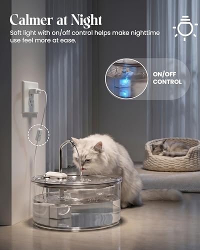 Glass Cat Water Fountain (108 Fl Oz)