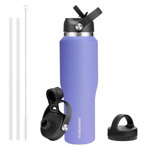 40 oz Insulated Water Bottle with Straw fit in Car Cup Holder