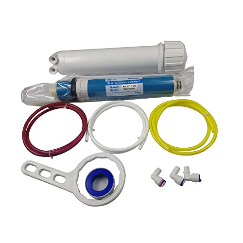 150GPD-1812/2012 Reverse Osmosis Membrane Housing Kit with 1/4 Quick Connector,Check Valve,Wrench Whole Set for Residential Household Water Filtration System (150GPD kit)