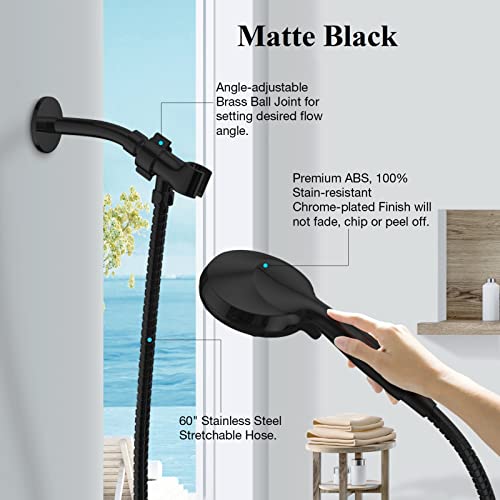 Matt Black Shower Head with Handheld Spray High Pressure