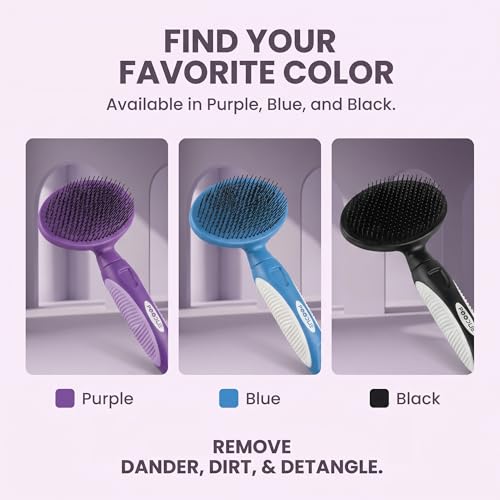 Round Bristle Pet Brush for Dogs and Cats