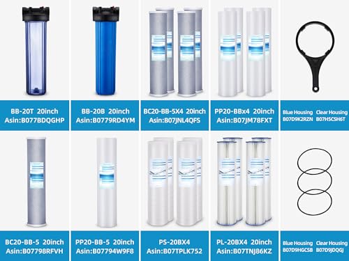 20 Inch Whole House PP and Carbon Filters (4 Count)