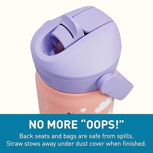 Thrive Flip Straw Kids Bite Valve Stainless Steel Water Bottle Magic Unicorns