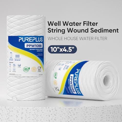25 Micron 10 x 4.5 Whole House String Wound Sediment Filter for Well Water (2 Count)