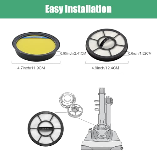 4PCS Washable Filter for Eureka DCF25 & EF7 Fit AS3030AE Vacuum Cleaner (4 Count)