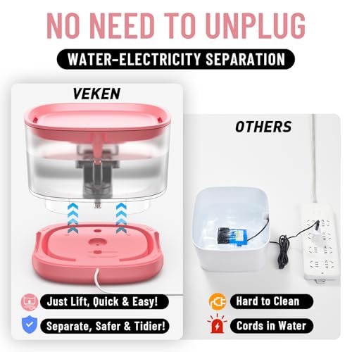 85oz 2.5L Cat Water Fountain with Detachable Tank for Cat