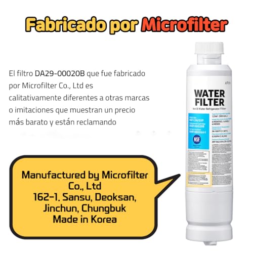 HAF-CIN/EXP Refrigerator Water Filter, Compatible with DA29-00020B Carbon Block Filtration, 99% Contaminant Reduction, 6-Month Life 2 Pack (2 Count)