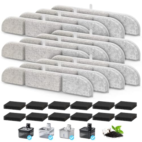 Cat Triple Filtration Fountain Filter Pet Drinking Replacement (12 Count)