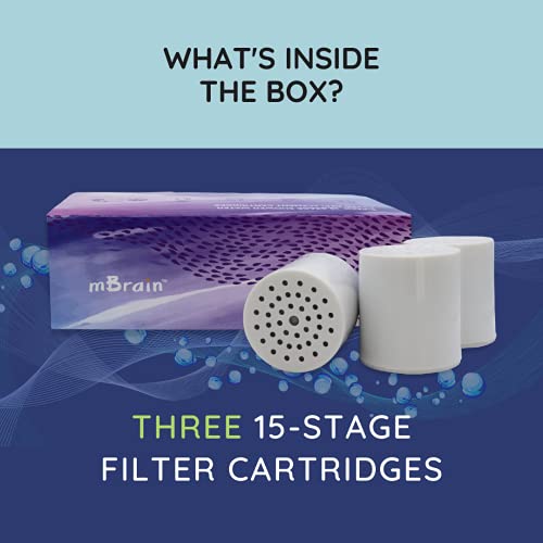 3 Pack 15 Stage Replacement Shower Water Cartridge