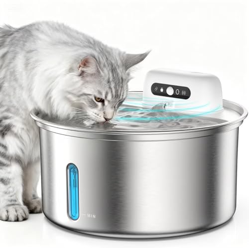 W12 Upgraded Wireless Smart Stainless Steel Dog & Cat Water Fountain