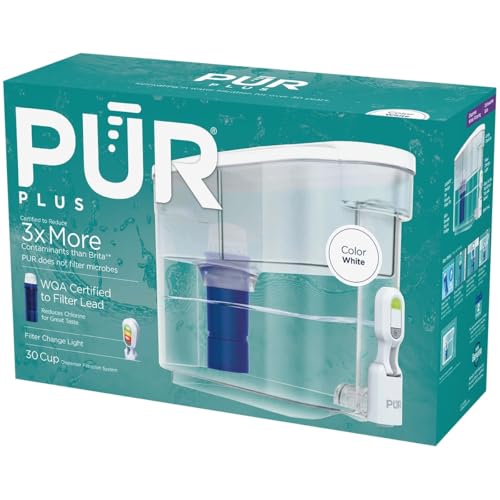 Plus 30 Cup Water Filter Dispenser with 1 Lead