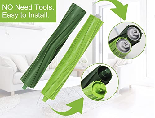 2 Set Replacement Rubber Roller Brushes Compatible for iRobot Roomba e i and j Series i3 i3+ i6+ i7 i7+ i8+ Plus E5 E6 E7 j7