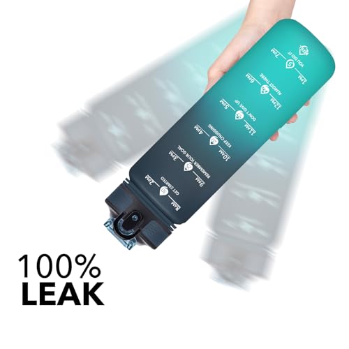 Plastic Water Bottle With Straw & Time Marker