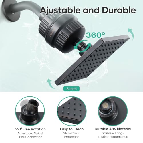 High Pressure Filtered Shower Head with Filters for Hard Water Combo