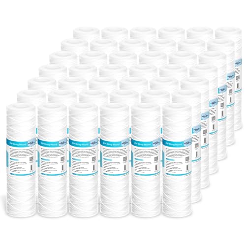 42 Pack 50 Micron 10"x2.5" String Wound Whole House Water Filter Cartridge (42 Count)