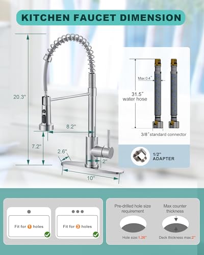 Kitchen Faucets with Pull Down Sprayer