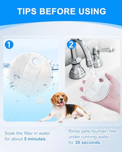 8+8PACK Dog Water Fountain Filter Fit for Petlibro 2.1Gal (16 Count)