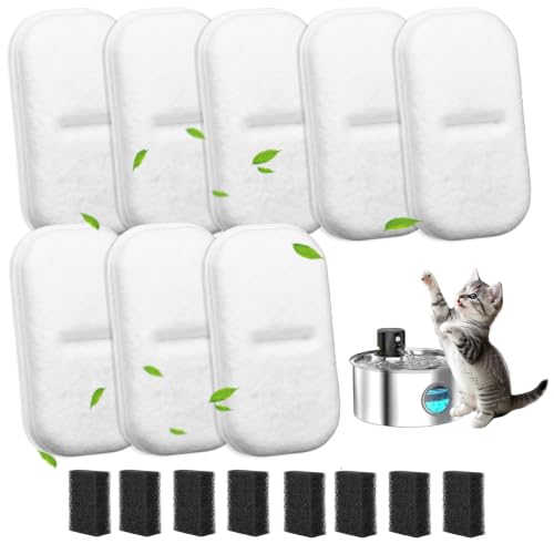 8 + 8 Pack Cat Water Filters Replacement for 108Oz (8 Count)
