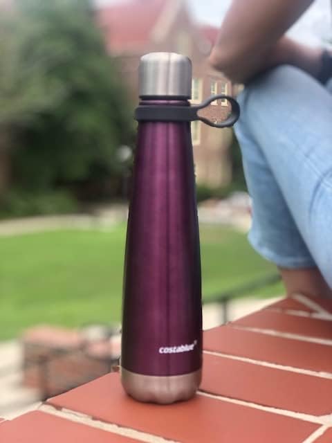 Insulated Water Bottle - On-The-Go Refillable Stainless Steel Water Bottles For Adults, Reusable Thermos Travel Tumbler With Leak-proof Lid For Hot & Cold Beverages (17Oz. Purple)