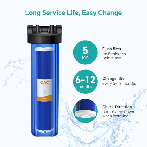 5 Micron 20" x 4.5" GAC Granular Carbon Whole House Water Filter (6 Count)