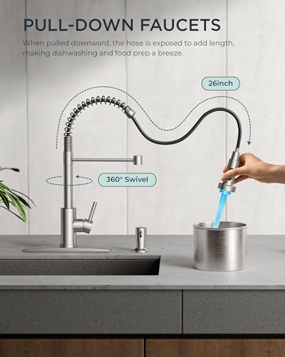 Kitchen Faucet with LED Light Sprayer