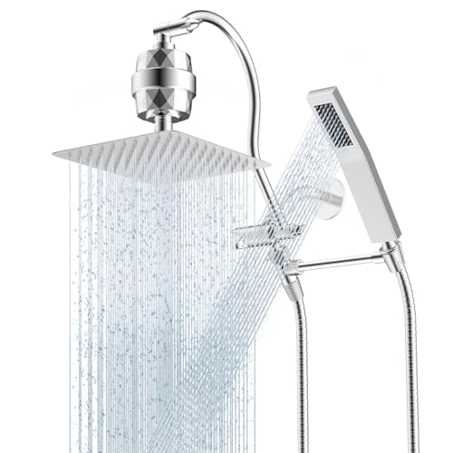 All Metal 10'' Filtered Rainfall Shower Head Combo