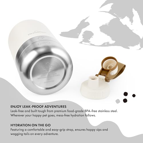 Insulated Portable Water Bottle with 2 Detachable Dog Bowl Dispenser