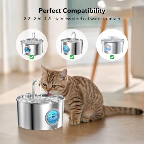 32 Piece Stainless Steel Cat Water Fountain Filter Replacement (33 Count)
