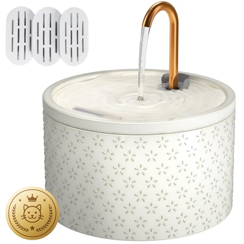 Ceramic Cat Water Fountain (71 Fl Oz)