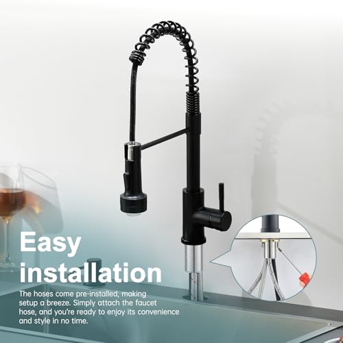 Led Black Kitchen Faucet with Soap Dispenser