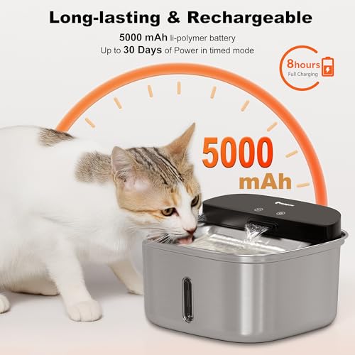 Wireless Cat Water Fountain Stainless Steel