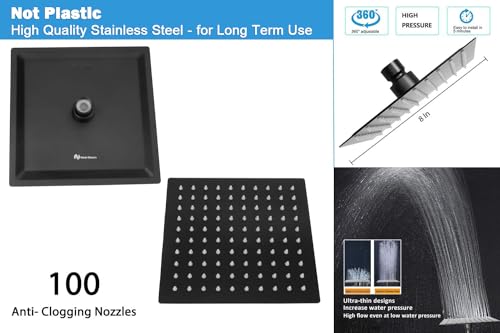Square Shower Head and 15 Stage Shower Filter Combo