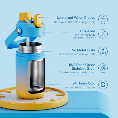 Kids Insulated Water Bottle with Straw
