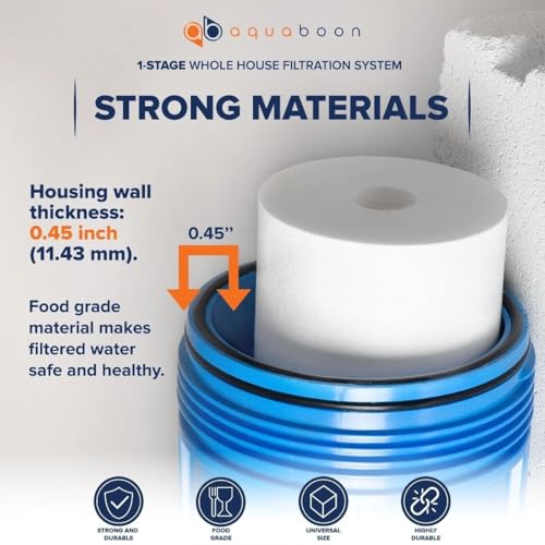 Whole House Water Filter System for Well Water with 5 Micron 10x4.5 Purification Reducing Sediment Cartrige
