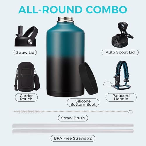 Large Insulated Water Bottles 1 Gallon (128 Count)