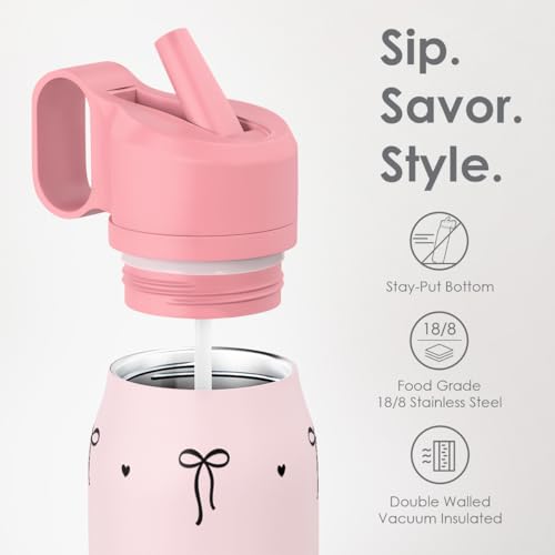 Bow Insulated Stainless Steel Water Bottle with Twist Lid 20oz