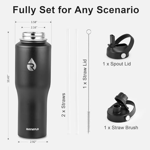 32 oz Insulated Water Bottle with Straw