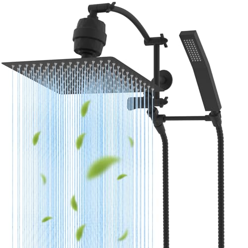 All Metal 12'' Filtered Rainfall Shower Head with Handheld Combo