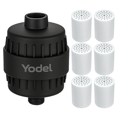 Shower Filter with 6 Cartridge Matte Black (6 Count)